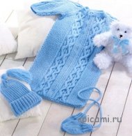 спальный мешок спицами для малыша